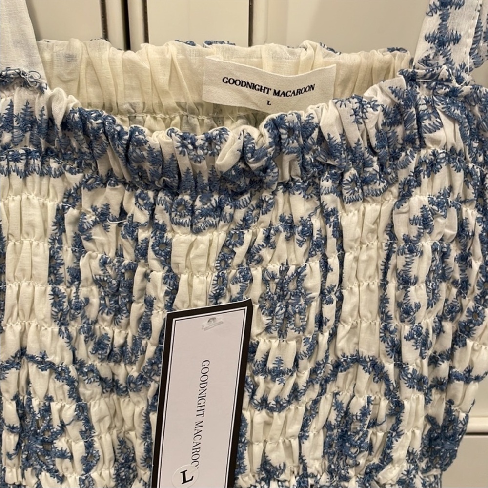 Goodnight Macaroon Blue & White Printed Maxi Dress - Picture 7 of 11